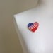 American Flag Heart Button Badge