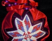 Purple and Red Quilted Ornament