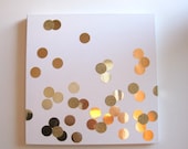 24 " square Gold Confetti Canvas Art