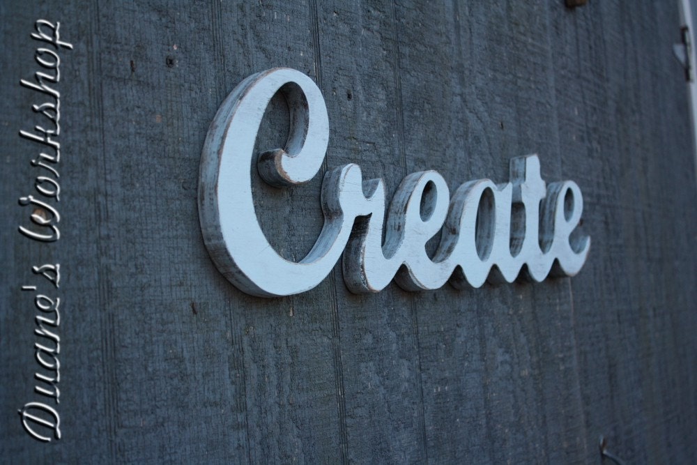 Create Sign, Wooden create sign,wooden letters, wooden sign, home decor, wall hanging, Housewares, Wall Decor