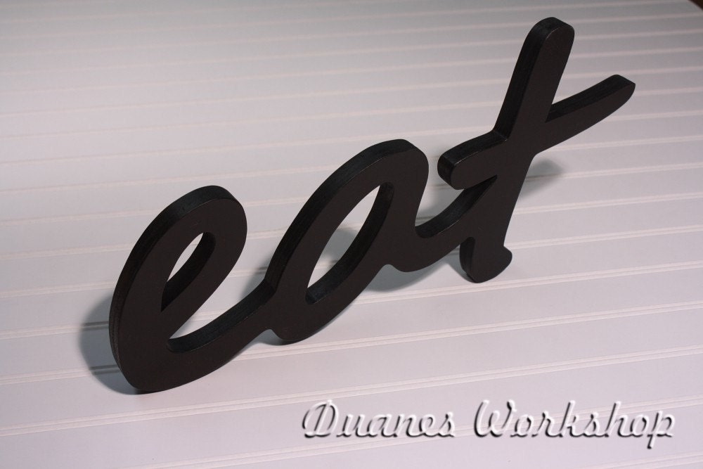Black Eat Sign kitchen, Wooden eat sign, kitchen sign, wooden letters, home decor, wood sign, Housewares, Wall Decor