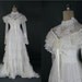 1970s Vintage Tiered Lace Wedding Dress, Long Sleeves S / M