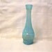 Antique Blue Opalescent Pattern Glass Bud Vase