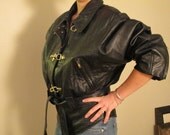RoCKER PuNK LEATHER JACKET WiTH GoLD ToNE BuCKLES