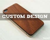 Custom Etched Wood iPhone 4 Skin Cover