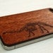 Brontosaurus Etching on Real Wood iPhone Skin Cover