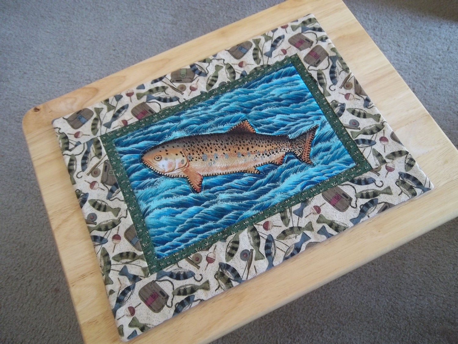 Quilted Mug Rug - Fish Snack Mat