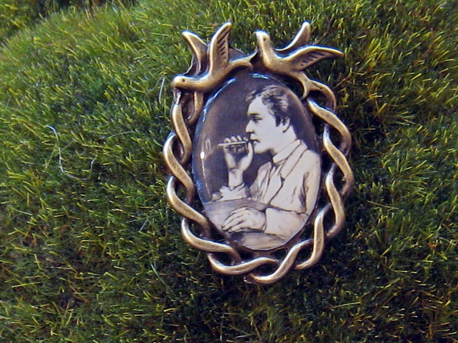 Smoking Man Photo Pendant