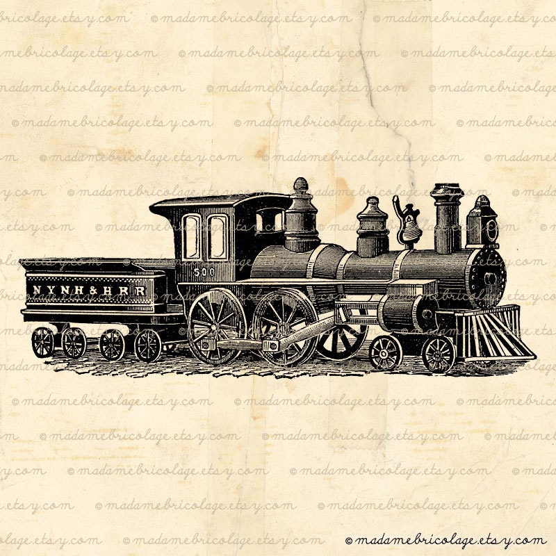 INSTANT DOWNLOAD Vintage Toy Train Digital Download for Iron on Transfer, Papercrafts, Pillows, T-Shirts, Tote Bags, Burlap, No 00387