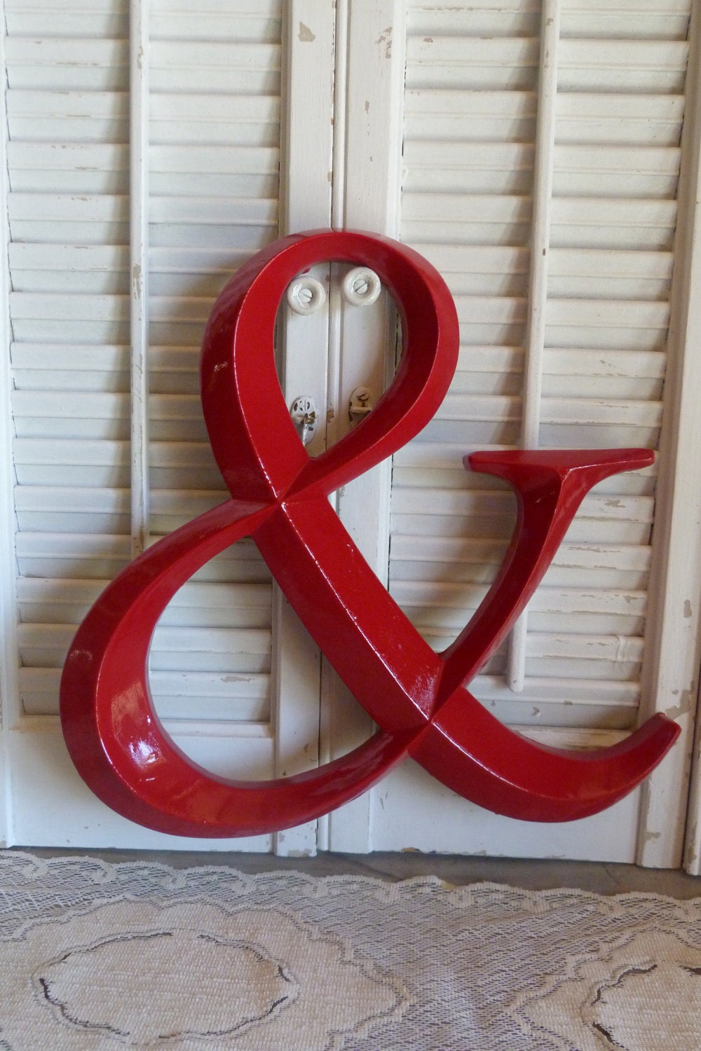 And Sign Ampersand Letter Red Retro Style High Regency Decor Wall hanging Decor photo prop