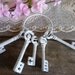 White Iron Skeleton Keys, Cottage Chic, Parisian Apartment Decor, Wall Hanging, Shabby and Chic, Skeleton Keys