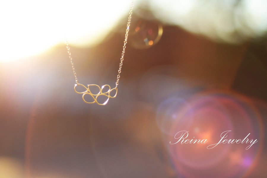 Gold Teardrop Necklace - Bridal Necklace - Organic Jewelry - Small Gold Pendant Necklace