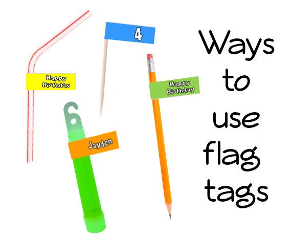 Cool Critters Flag Tags for Straws or Favors Il_170x135