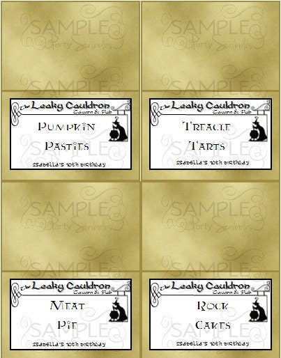 Wizard Buffet or Name Tent Cards Il_170x135