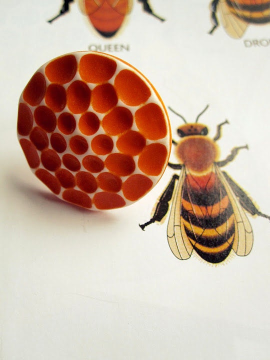 Honeycomb Ring Vintage Lucite