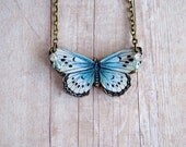 Blue Butterfly Necklace