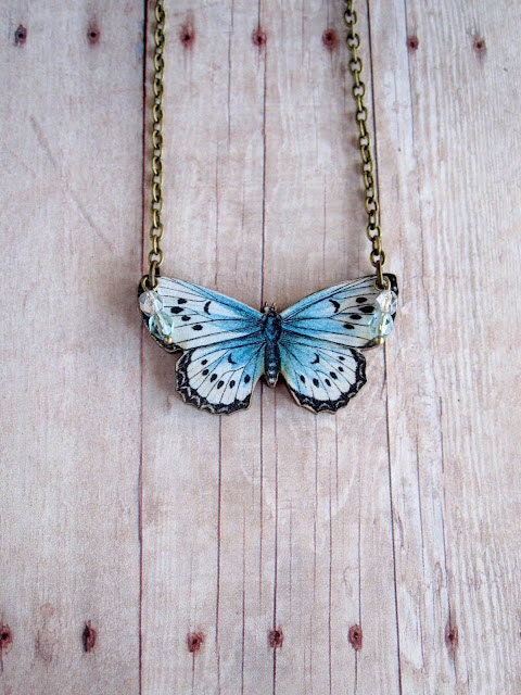 Blue Butterfly Necklace
