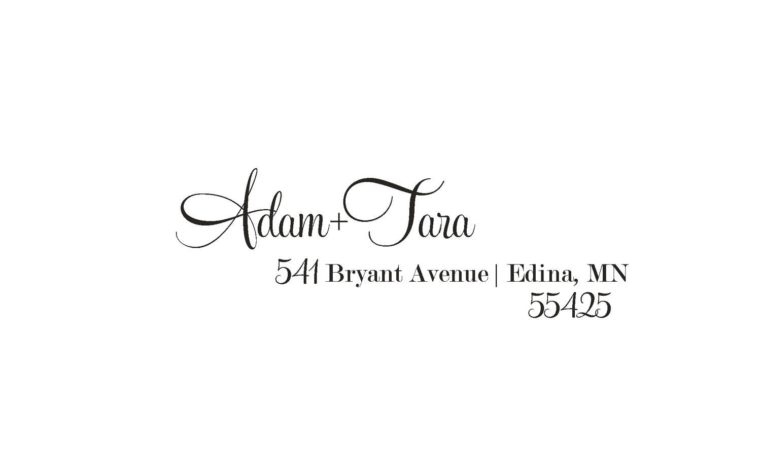 Personalized Address Stamp, Rubber Stamp - Tara & Adam