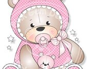 Digital (Digi) Baby Girl Teddy Stamp