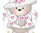 Digital (Digi) Love Heart Teddy Stamp