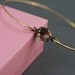 Single stone  Smokey topaz vintage glass  gold modern  bangle