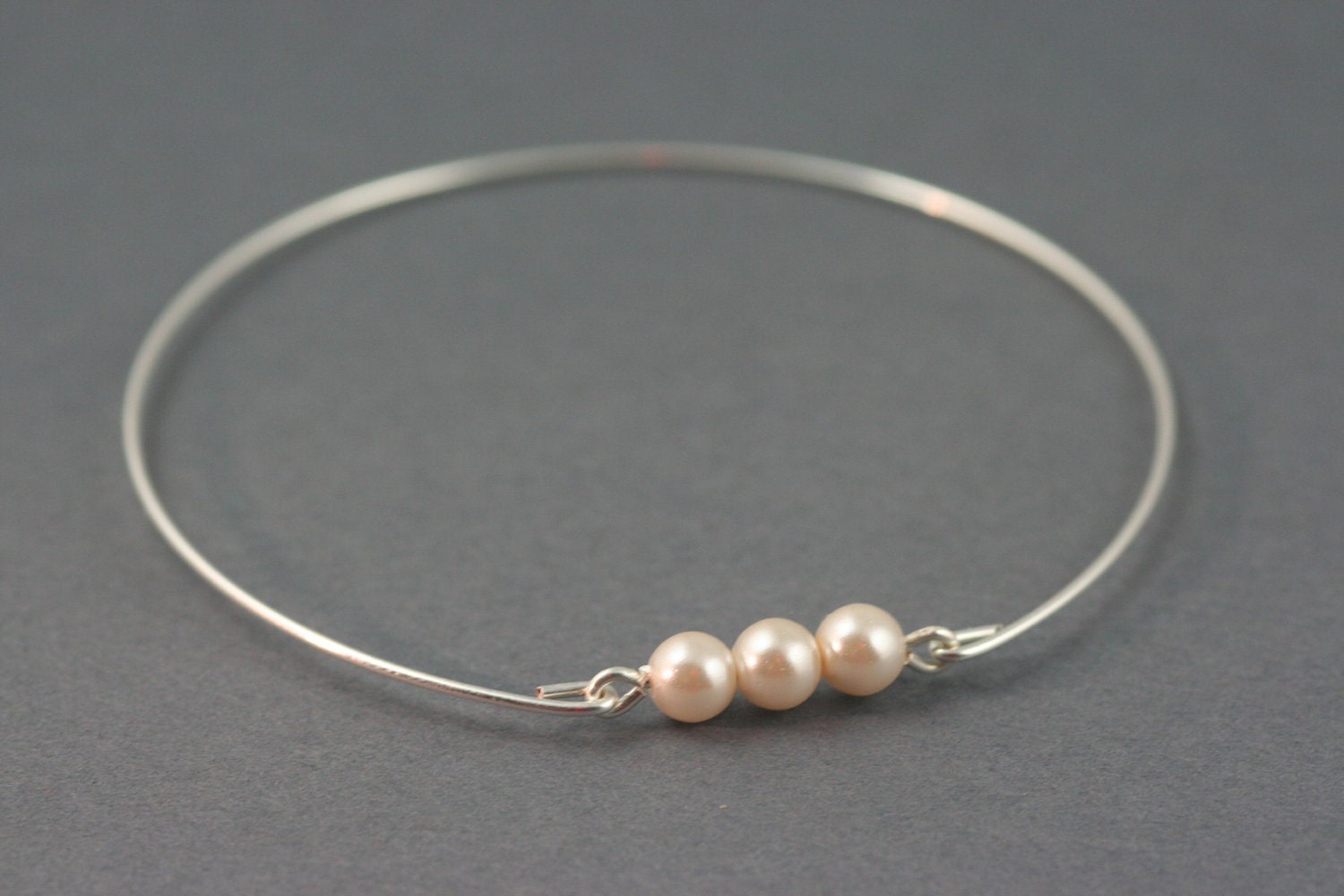 Silver Bracelet, Silver Bangle, Owl Bracelet , Pearl Bracelet, Branch Twig Bracelet, Stackable jewelry, Bird Bracelet, Wire Bangle