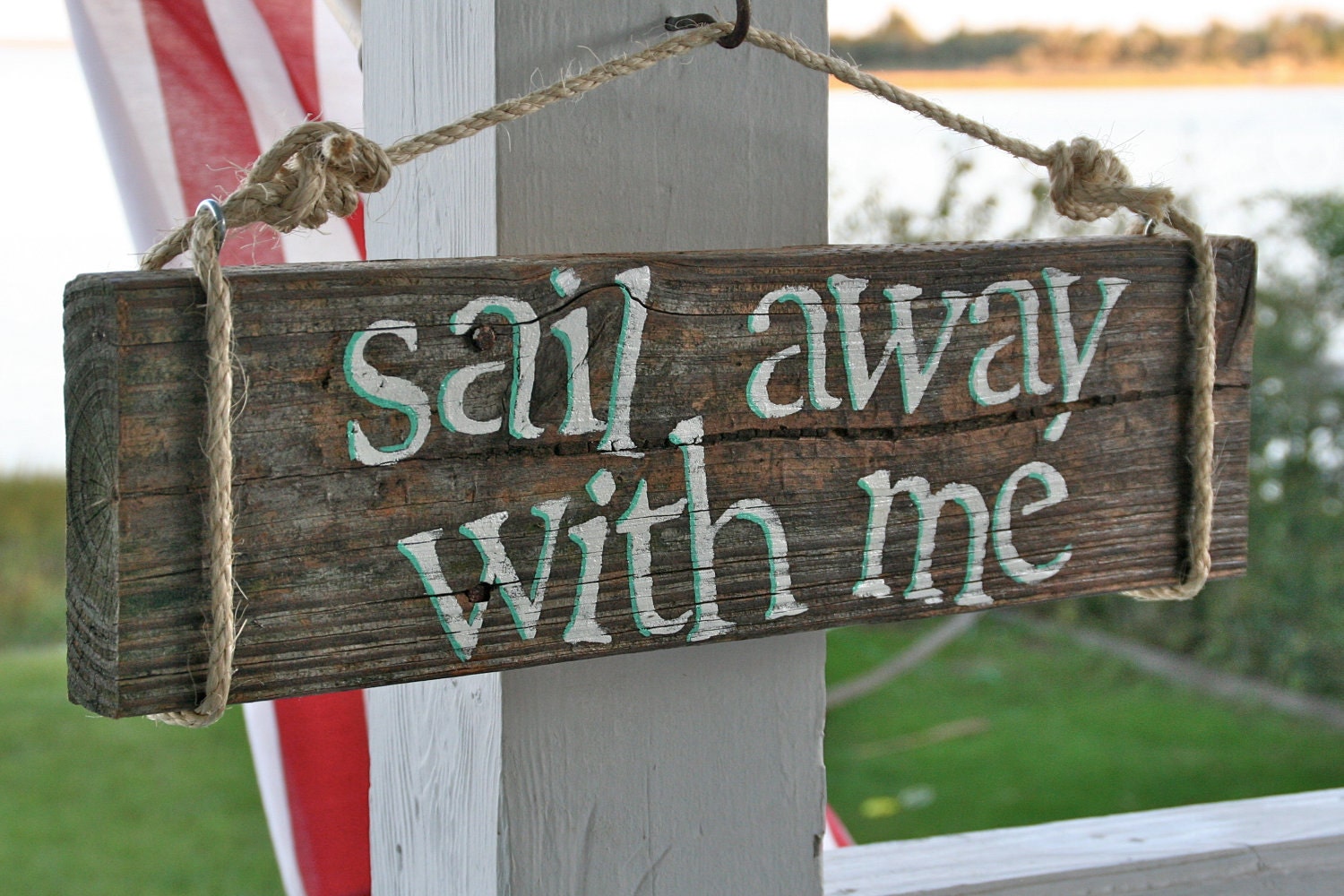 Reclaimed Wood Sign- "Sail Away With Me"