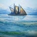 Ahab Sails The Seven Seas, Ocean Art, Captain Ahab, Dan Leasure Oil, 36 x 24 in. Framed