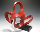 Modern Abstract Wood Sculpture  Red Knot