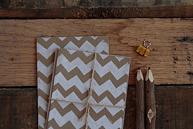 chevron blank notecard set. white.