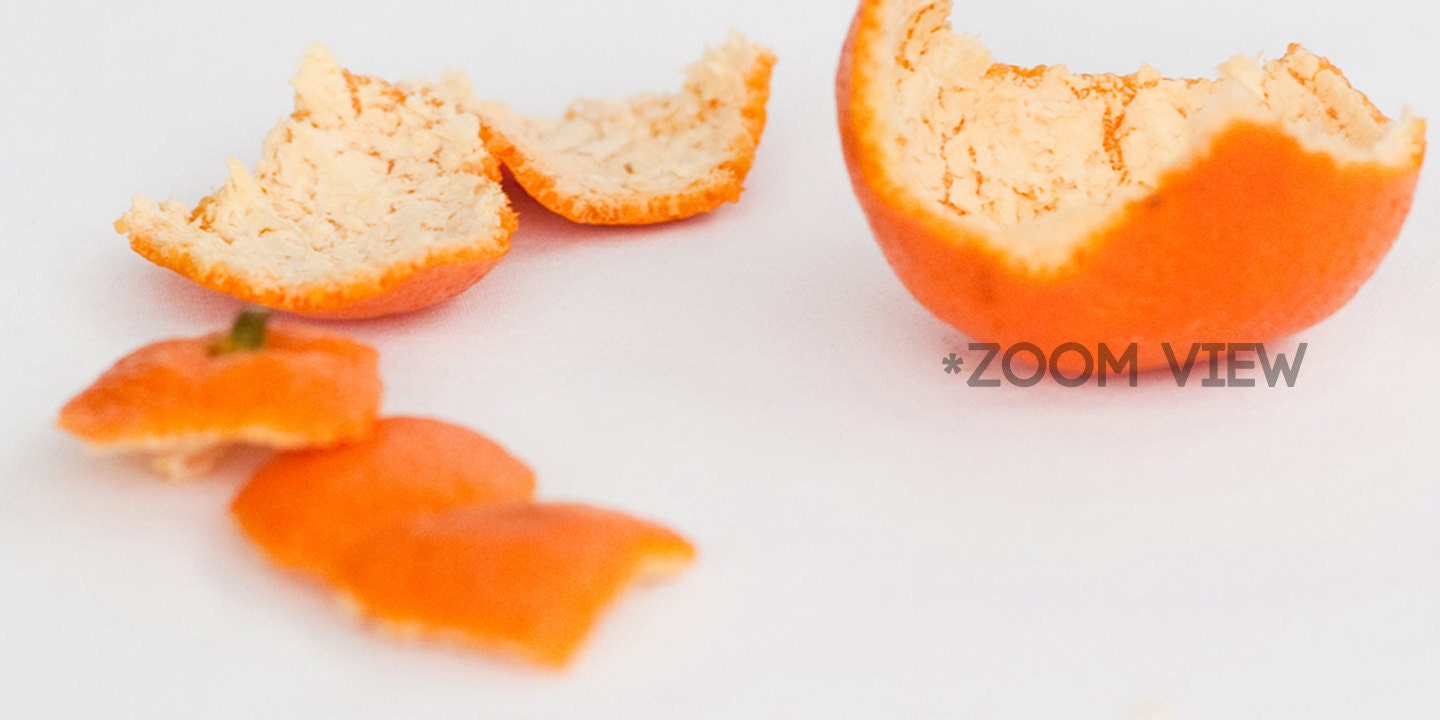 Orange Peel Fruit Food Photograph Art Print. Great for Kitchen or Nursery walls. 5x5 Archival Print