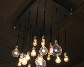 Custom Urban Chandelier with vintage bulbs