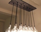 Urban Chic Chandelier with reclaimed wood