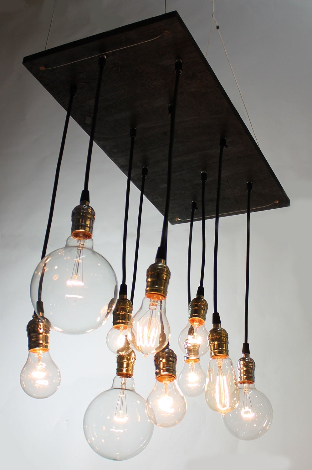 Small Urban Chandelier with varying vintage look bulbs