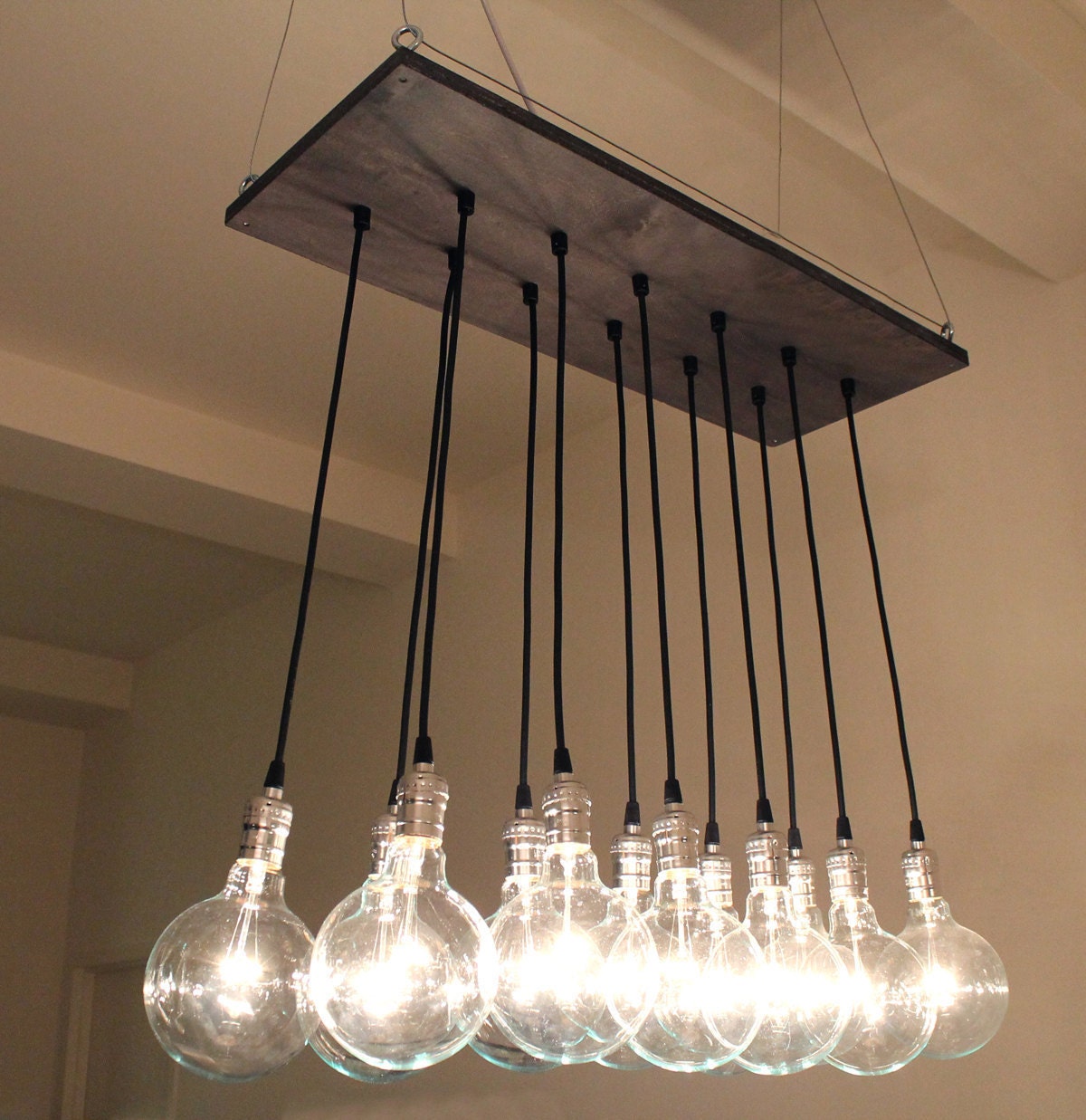 Urban Chic Chandelier with reclaimed wood