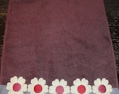 Handmade Slip Over Baby Bib "Daisies" Made from terry cloth towel perfect for feeding/drooling