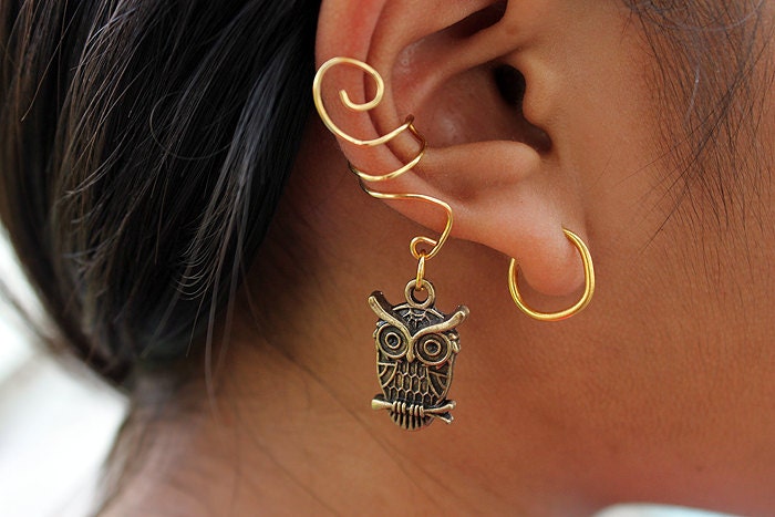 Gold (or Silver) Owl Ear Cuff