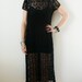 Sheer Lace Maxi Dress Grunge Black Goth Witchy Vtg 90s Small Medium