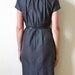 Mad Men 60s Dress Slate Gray Cotton Button Collar Medium