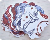 1.50 SALE - New Set - Nantucket Bracket Style Labels or Tags - Set of 24