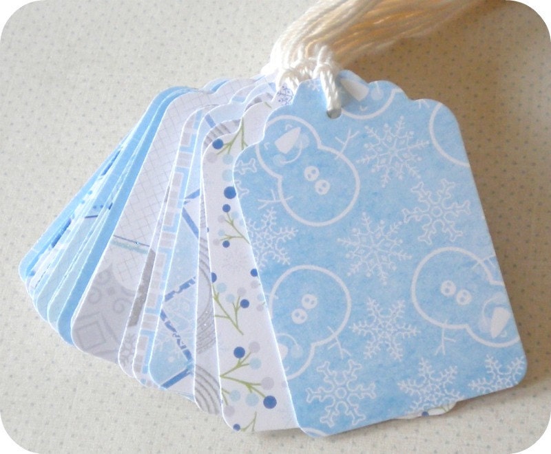 2.00 SALE - LAST SET - Winter Wonderland Tags or Labels - Set of 23 - Large