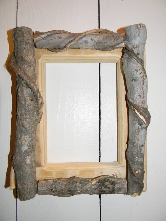 Rustic Wood Picture Frame Cabin Lodge Decor by hensnesttreasures