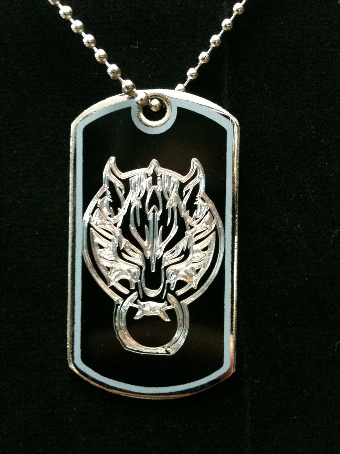 Final Fantasy Cloud Strife Fenrir Symbol Dog Tag Necklace