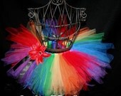Infant Primary Rainbow Bright Pixie TuTu - Size Newborn 3 6 9 12 Months...Birthday, Photo Prop, Circus Clown Costume, Gift - Baby Inspired