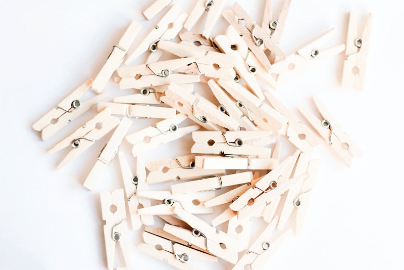 RESERVED - Small wooden clothespins for wedding decoration - 80 pieces - ecofriendly, natural, rustic style, shabby chic