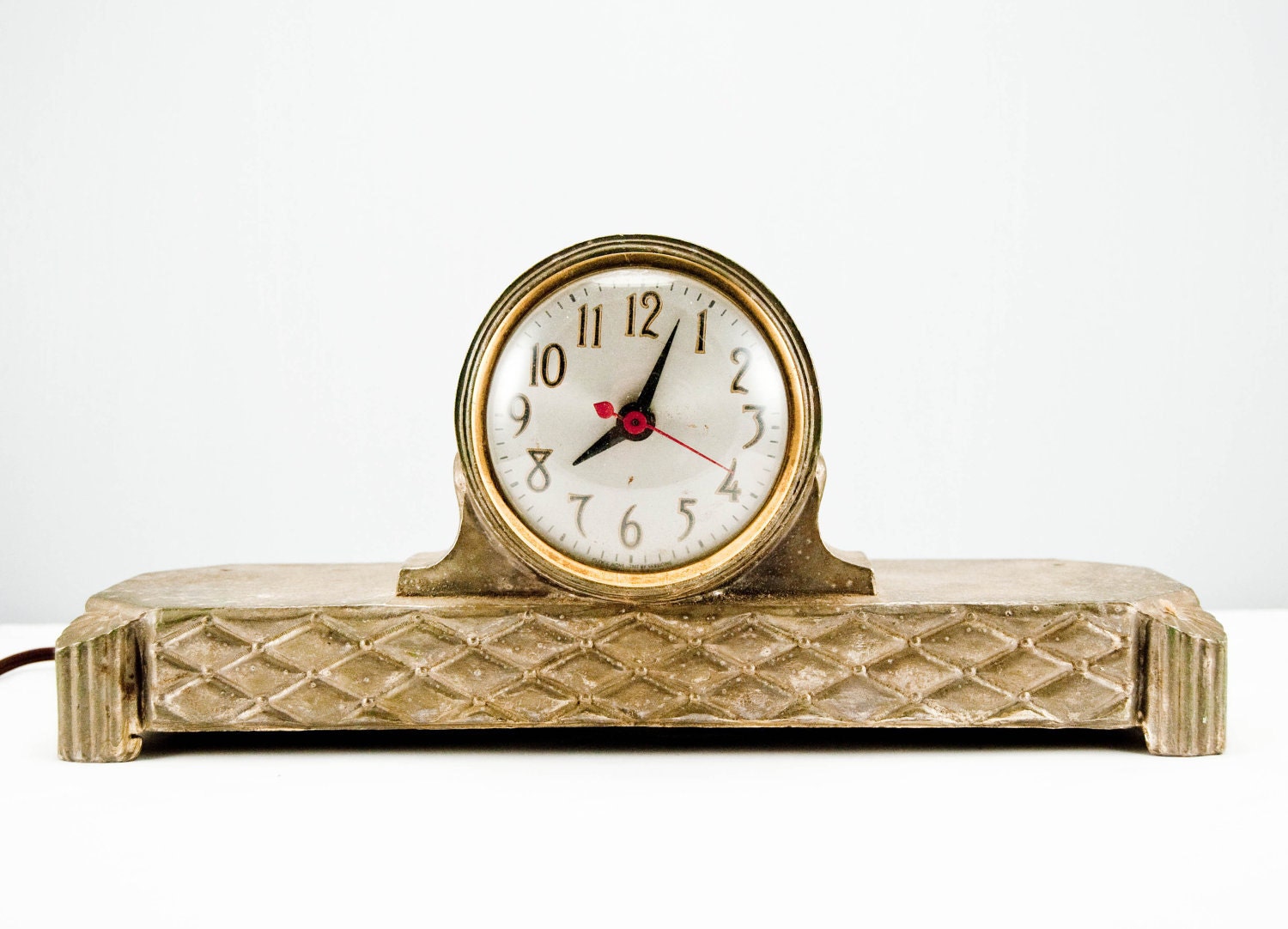 FINAL SALE Antique Gold Art Deco Mantle Clock
