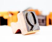 FINAL SALE Letterpress Sliding Printers Block Wooden Stamp Letter Q