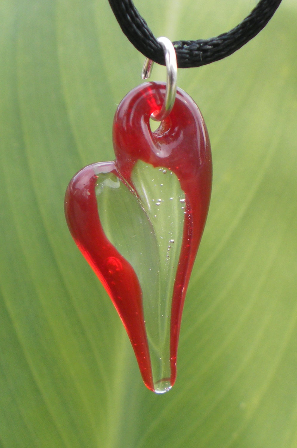 Heart Necklace Glass Jewe...