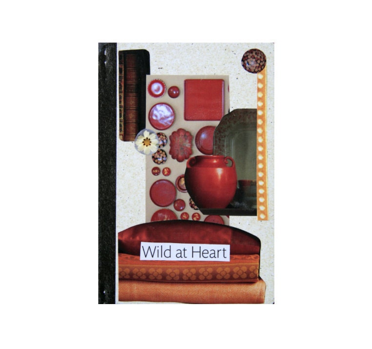 Journal Notebook Diary - Entitled "Wild at Heart" - Red Orange Yellow & Brown - 5 in by 7 in with 80 lined sheets - Travel Journal