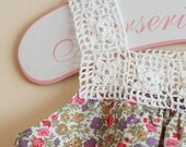 Crochet Yoke Tunic for Little Girls, 12m/18m, Floral Print, Perfect for Summer, FREE SHIPPING WORLDWIDE